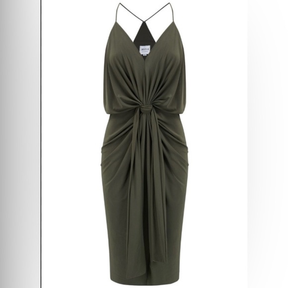 MISA LOS ANGELES Domino Midi Dress Olive Green S - Picture 2 of 4